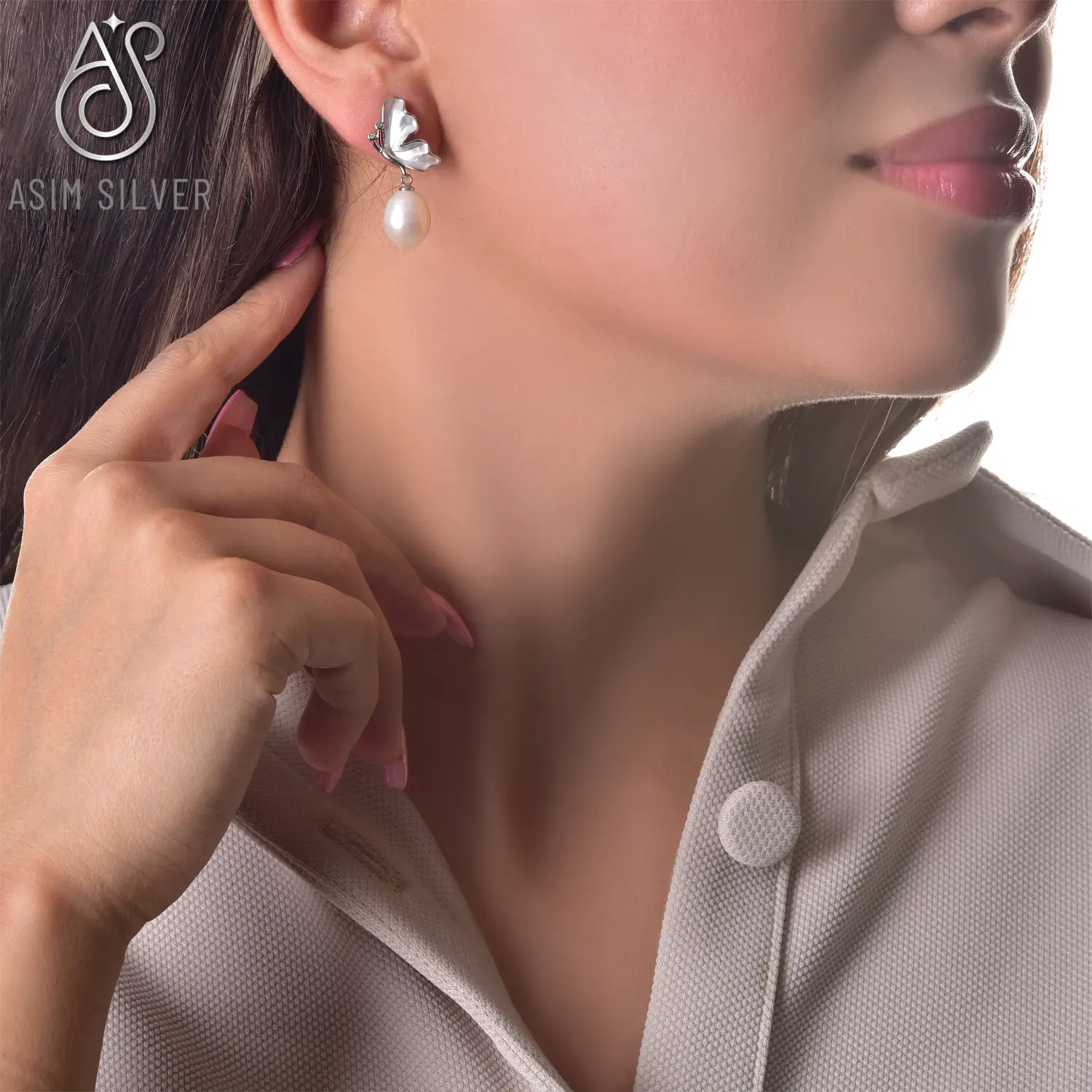 گوشواره نقره پروانه